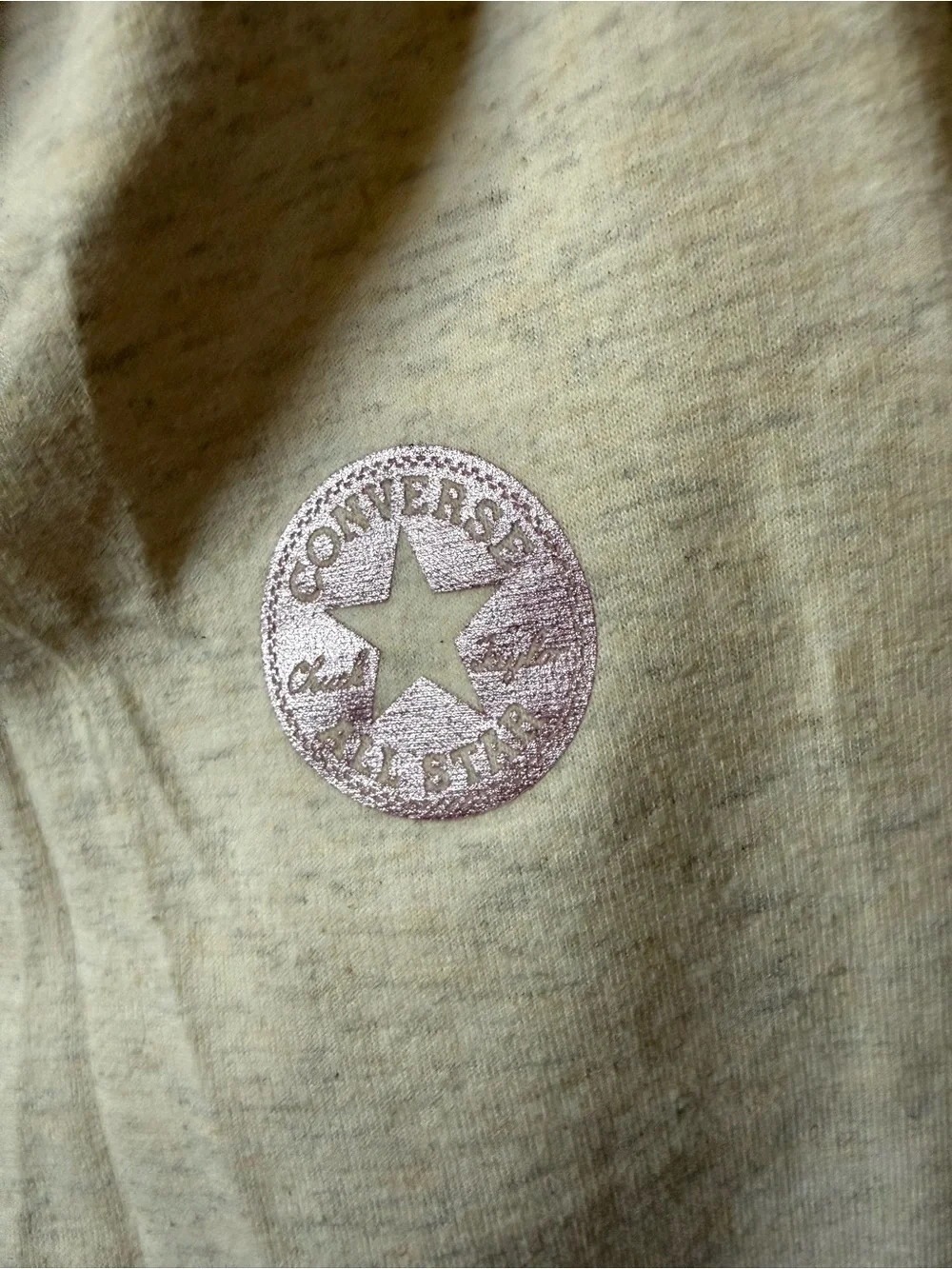 Converse Cream Sweat Outfit with Pink Logo